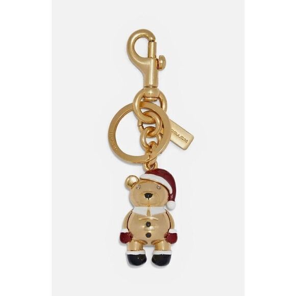Coach Santa Bear purse charm - Picture 1 of 9